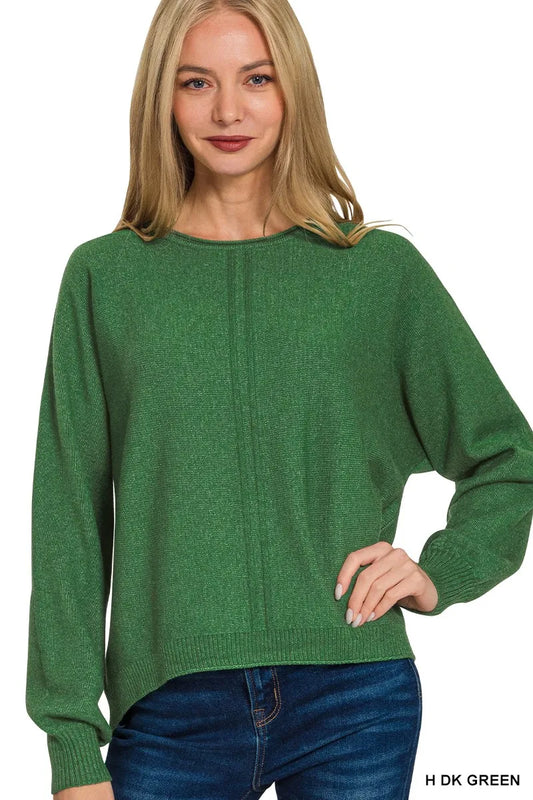 Forest Green Pullover Sweater – Classic Knit for Everyday Comfort